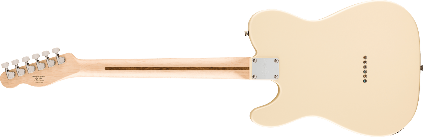 Fender Squier Affinity Series Telecaster Thinline, Laurel Fingerboard, Black Pickguard, Olympic White