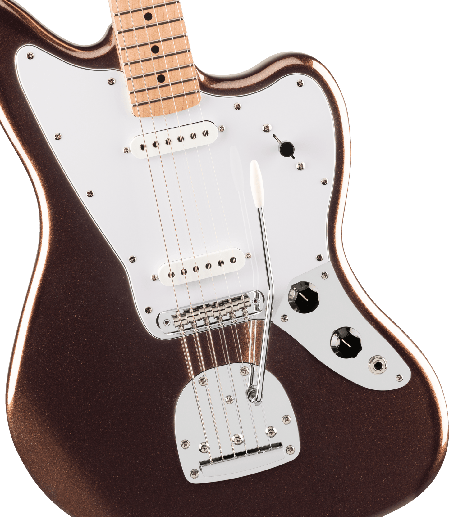 Fender Squier Affinity Series Jaguar, Maple Fingerboard, White Pickguard, Mystic Metallic Brown
