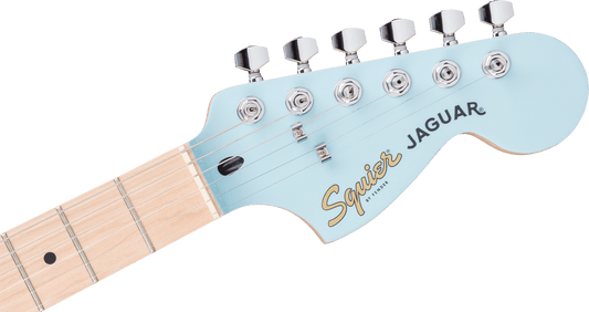 Fender Squier FSR Affinity Series Jaguar Maple Fingerboard White Pickguard Matching Headstock Daphne Blue