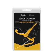 Load image into Gallery viewer, Kyser Fender KGEFBBA Quick Change Electric Guitar Capo - Butterscotch Blonde