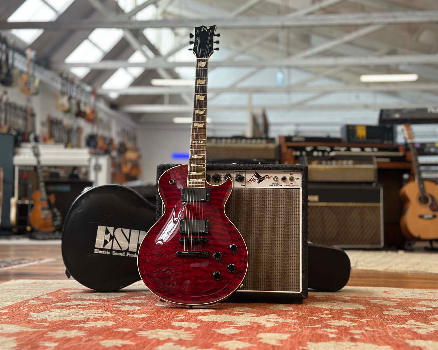 2003 ESP Eclipse II Standard Series QM (4-Knob) w/ OHSC - See-Thru Black Cherry