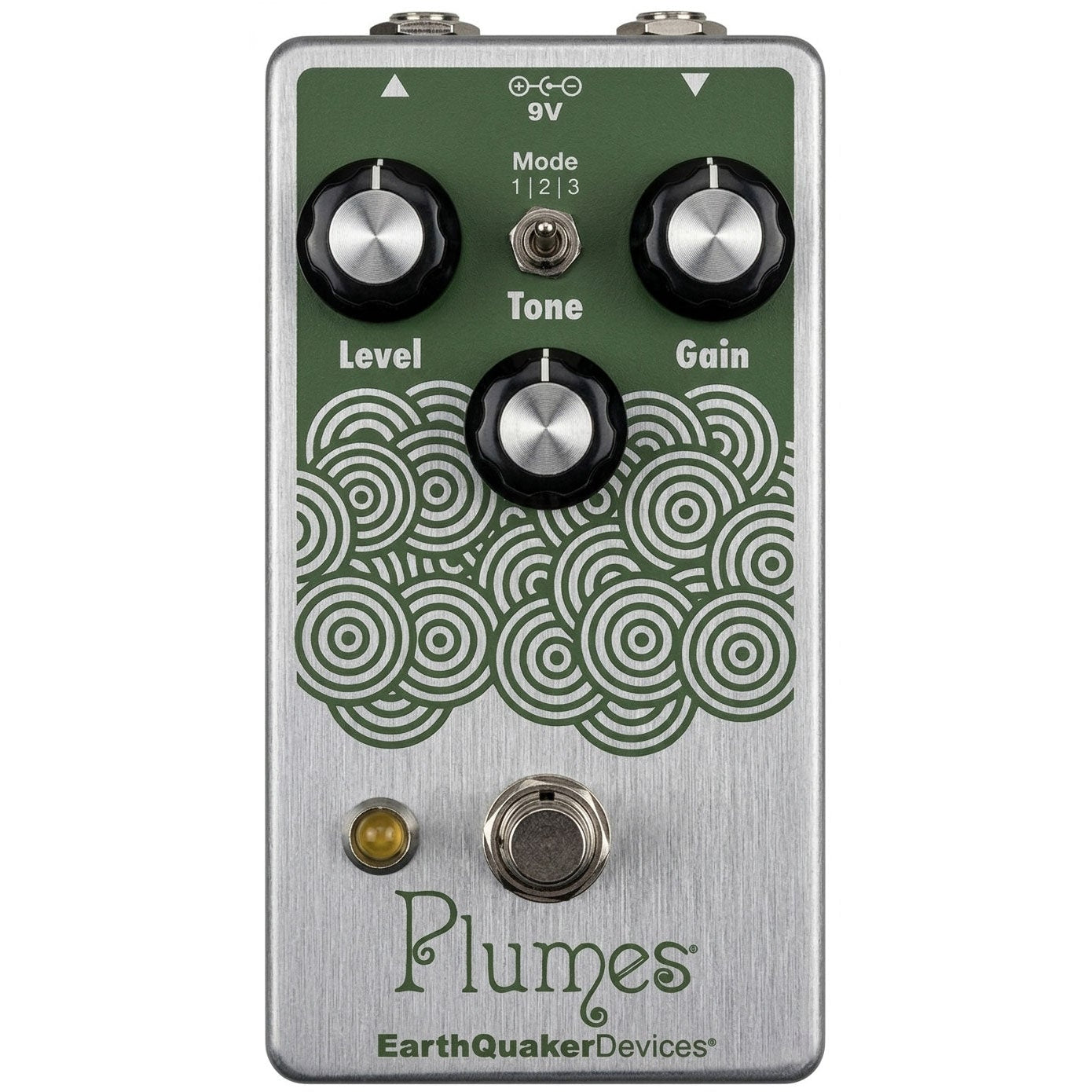 Limited Edition EarthQuaker Devices Plumes - Found Sound Exclusive v2 Silver & Green