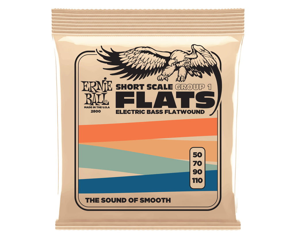 Ernie Ball Short Scale Flatwound Group 1 Electric Bass Strings - 50-110 Gauge