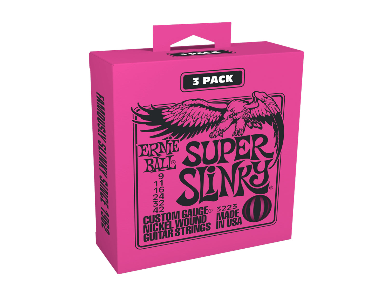 Ernie Ball 3 Pack Super Slinky Nickel Wound Electric Guitar Strings - 9-42 Gauge