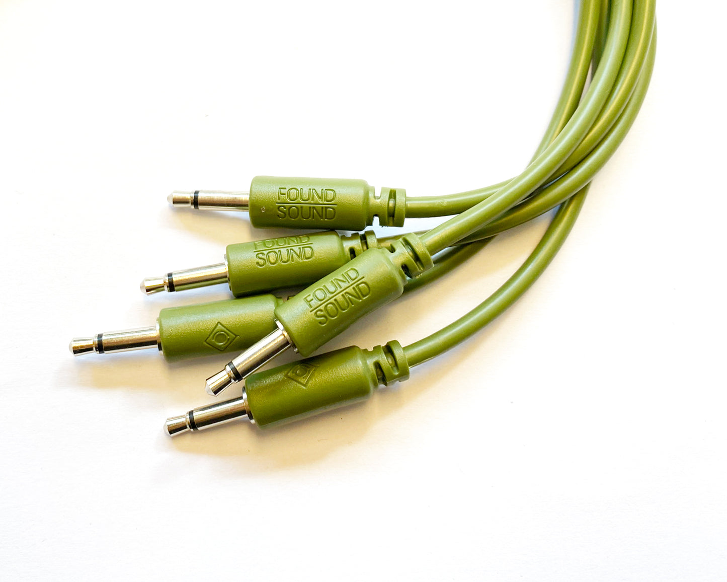 Found Sound 20cm Army Green Patch Cable x 5
