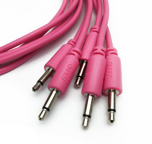 Found Sound 50cm Pink Patch Cable x 5