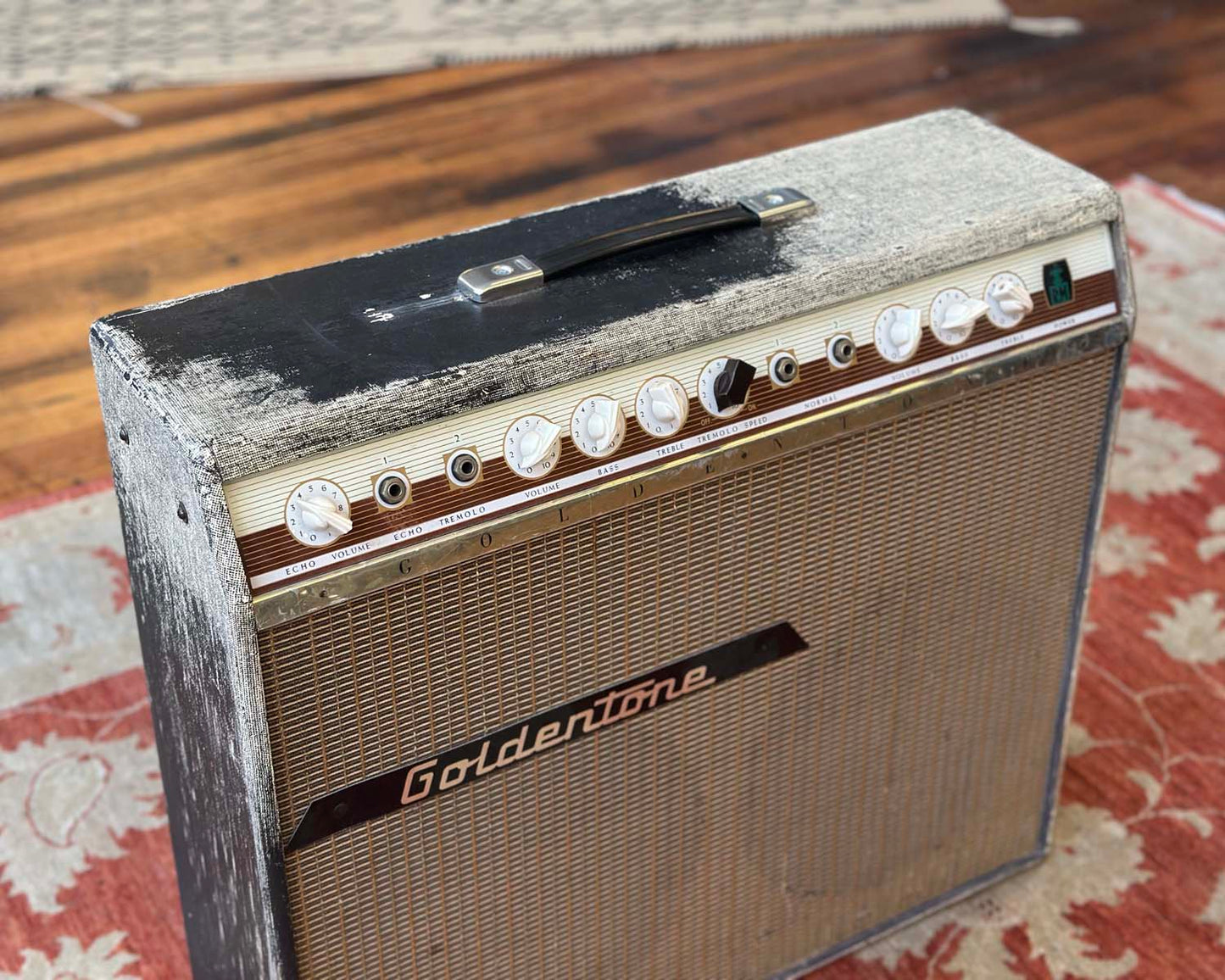 Vintage '60s Goldentone 1755 40 Watt 2x12" Guitar Amplifier loaded with Celestion Gold Alnico Speakers