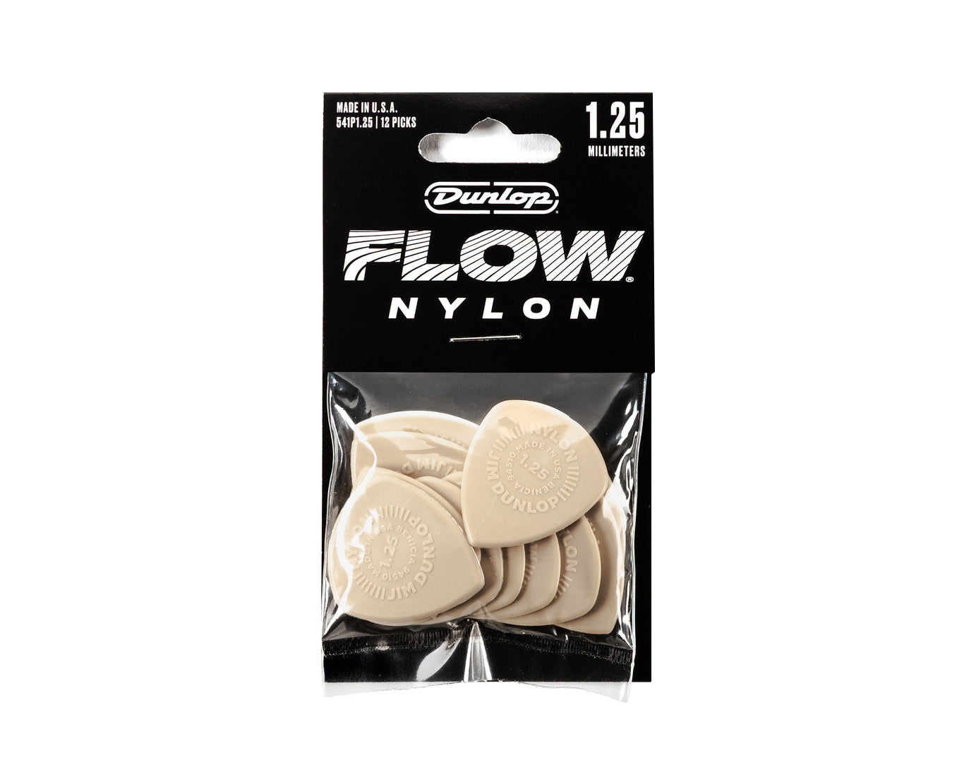 Jim Dunlop 1.25mm Nylon FLOW Player’s Pack - 12 Pack