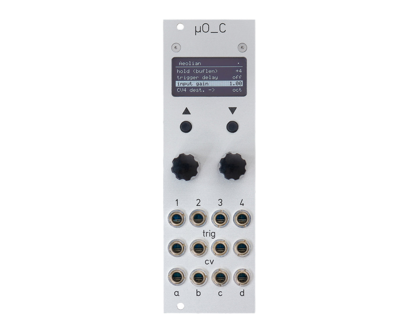 Michigan Synth Works uO_C Micro Ornament and Crime - Silver with Clear Display