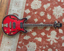 Load image into Gallery viewer, Univox Coily Semi-Hollow Electric Bass w/ Hiscox Case