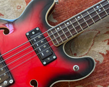 Load image into Gallery viewer, Univox Coily Semi-Hollow Electric Bass w/ Hiscox Case