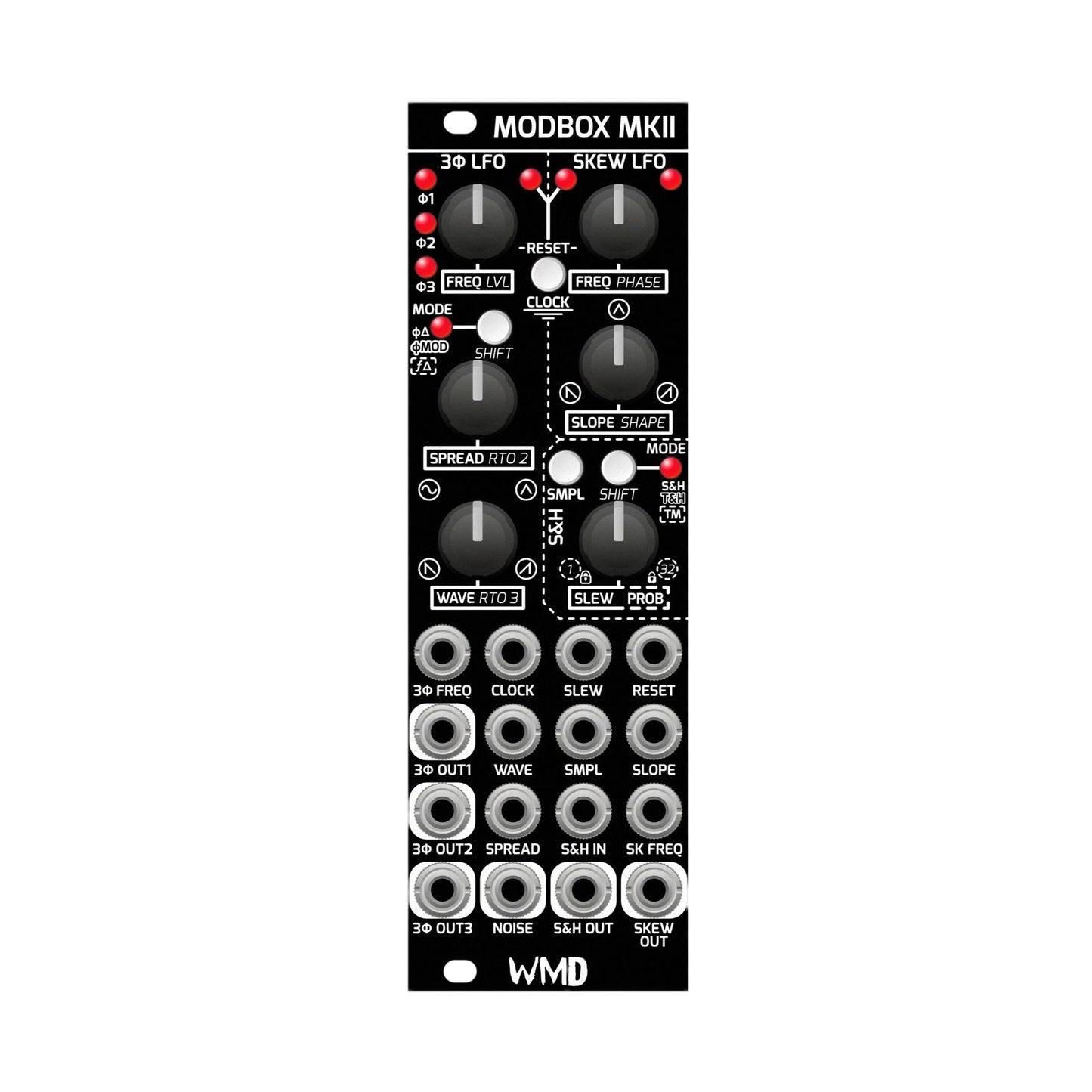 WMD Modbox MKII Dual LFO - 3 Phase & Skew, with S&H, Noise, and Turing Machine Eurorack Module