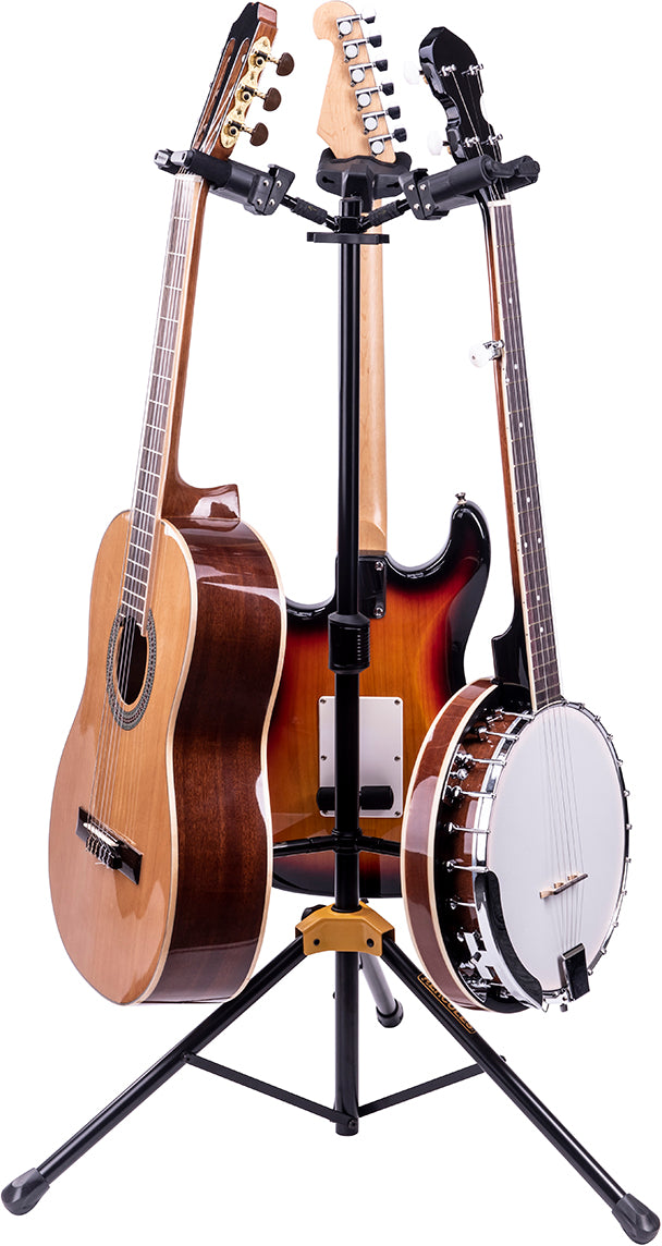 Hercules GS432B Plus Triple Guitar Stand With Backrest & Auto Grip