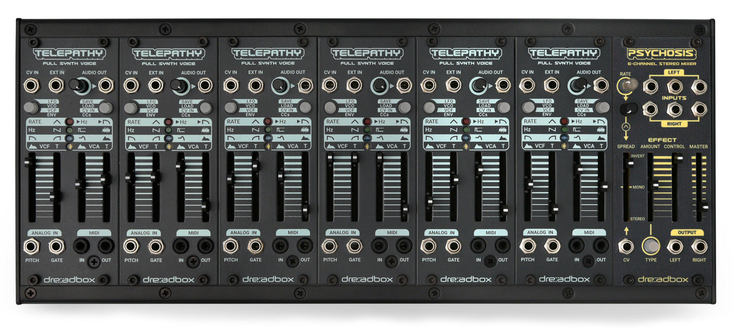 Dreadbox Telepathy Bundle w/ Psychosis Mixer - 70HP Modular 6-Voice Poly-Synth ðŸ§