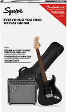 Load image into Gallery viewer, Fender Squier Affinity Series Stratocaster HSS Pack - Charcoal Frost Metallic with Frontman 15G