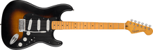 Load image into Gallery viewer, Fender Squier 40th Anniversary Stratocaster Vintage Edition - Black Anodised Pickguard - Satin Wide 2-Colour Sunburst
