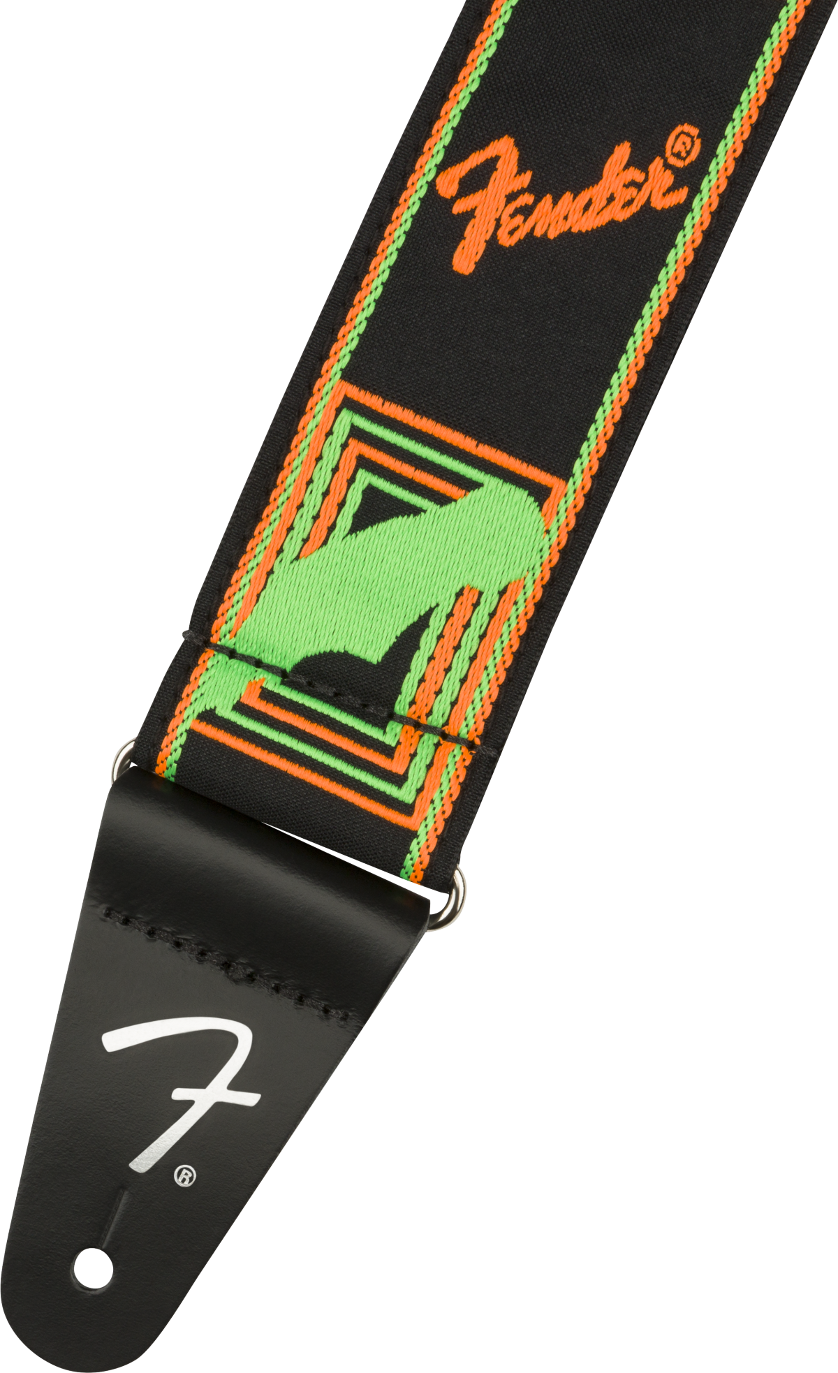 Fender Neon Monogrammed Strap - Green/Orange
