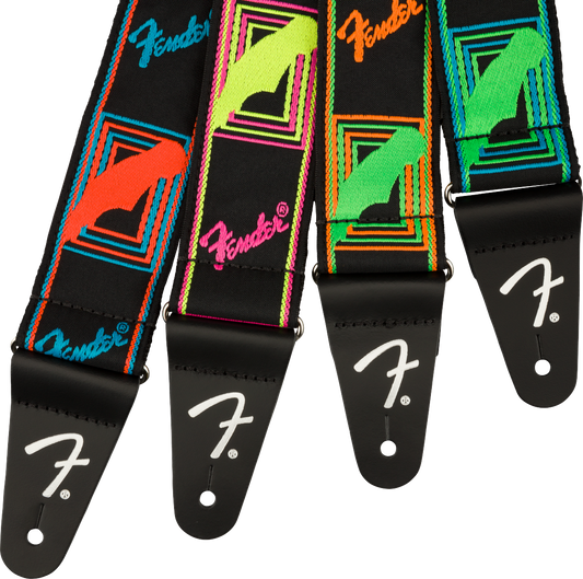 Fender Neon Monogrammed Strap - Blue/Orange