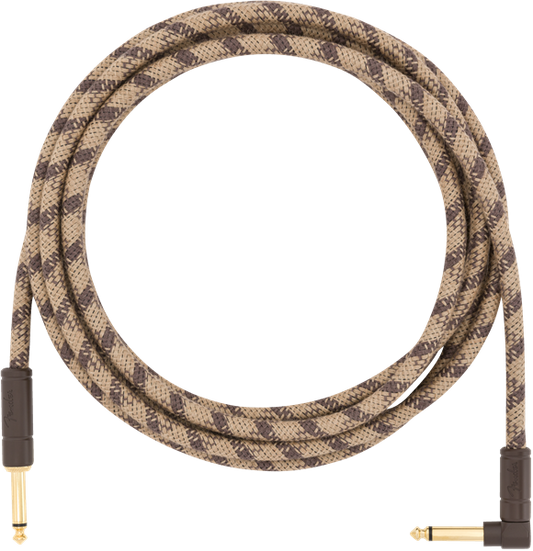 Fender 10' Angled Festival Instrument Cable Pure Hemp Brown Stripe