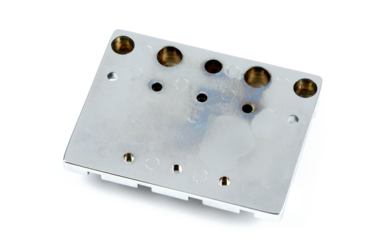 Fender HiMass 4-String Bass Bridge Assembly With Brass Saddles - Chrome