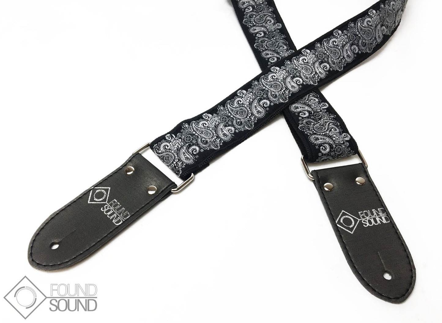 DSL Jacquard Weave Black Paisley Guitar Strap