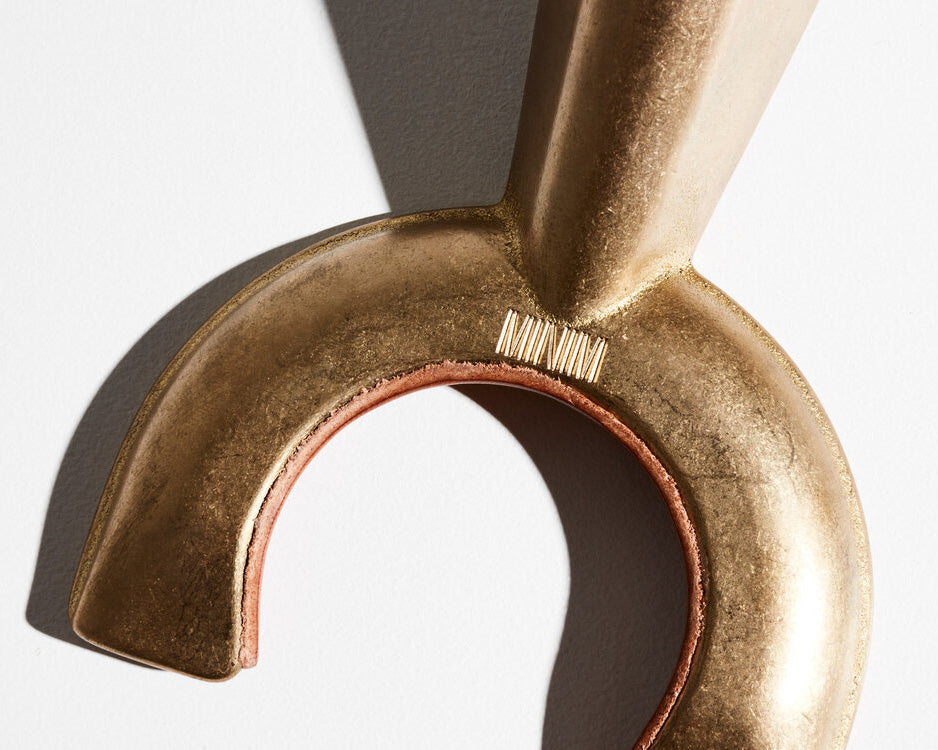 MINIM Brass & Tan Vegan Leather Sandcast Hanger