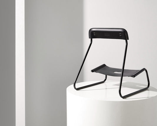 MINIM Sling Guitar Stand Black Leather/Black Frame