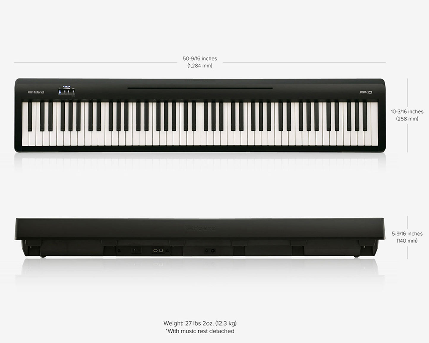 Roland FP-10BK Weighted Action Digital 88 Key Piano