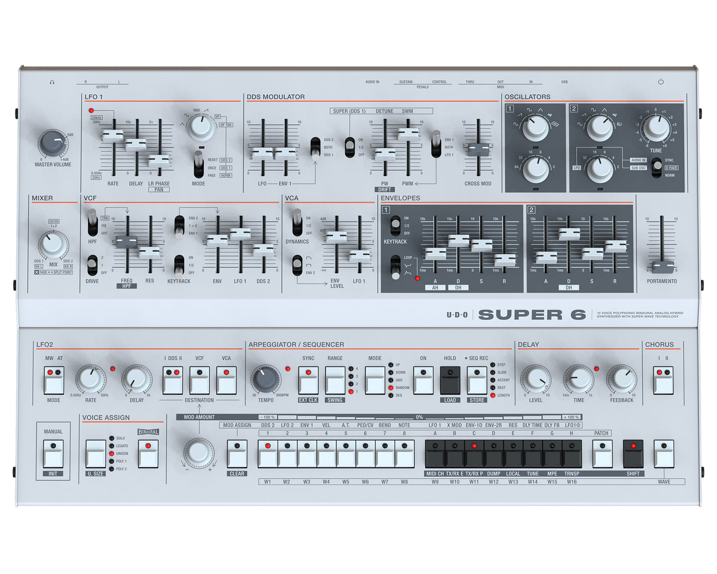 UDO Super 6 - Desktop Analog Hybrid 12-Voice Synthesizer