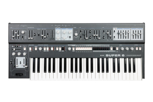UDO Super 6 12 Voice Polyphonic Stereo-Analogue Hybrid Synthesizer - Grey
