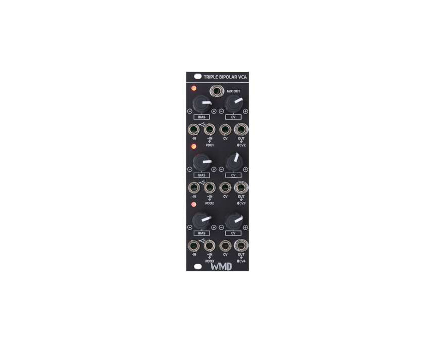 WMD Triple Bipolar VCA Input expansion for the PDO & Standalone VCA