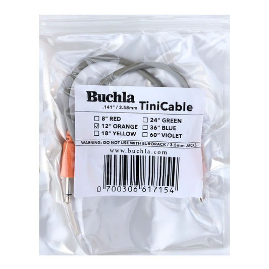 Buchla TiniCable - 12 inch length (Orange Barrels)