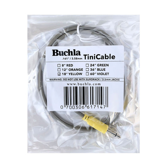 Buchla TiniCable - 18 inch length (Yellow Barrels)