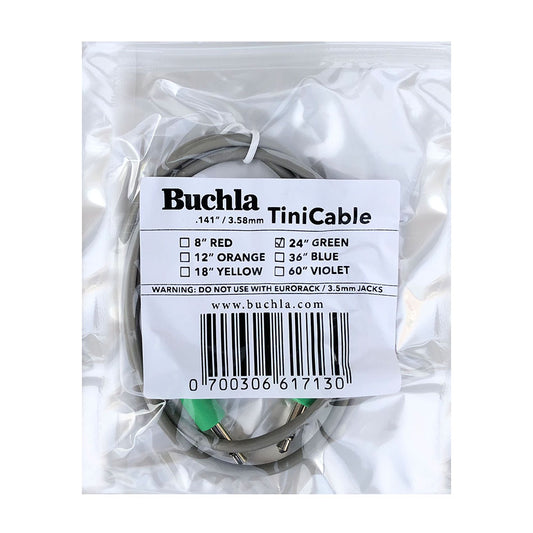 Buchla TiniCable - 24 inch length (Green Barrels)