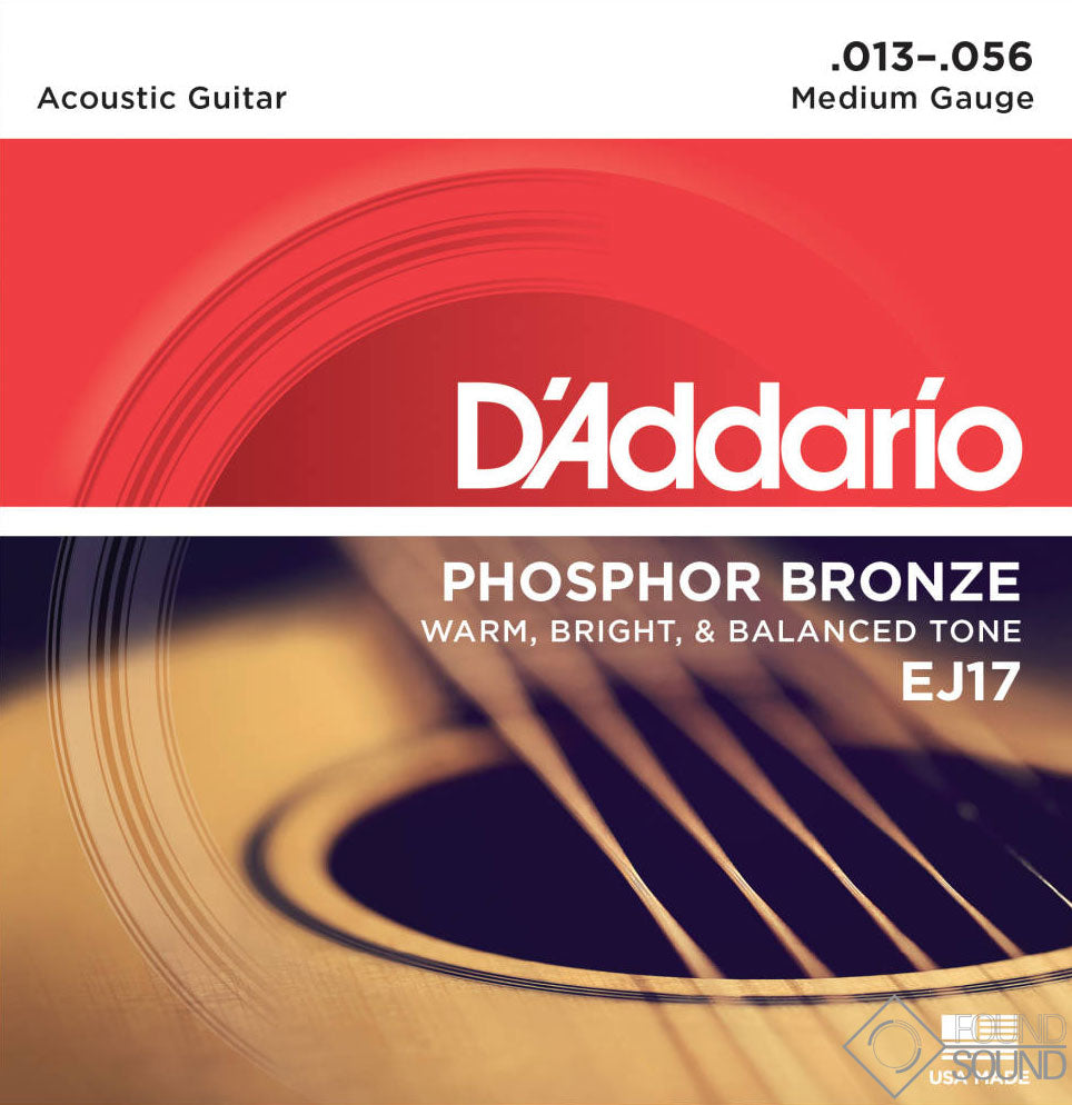 D'Addario EJ17 Medium Gauge Phosphor Bronze Acoustic Guitar Strings