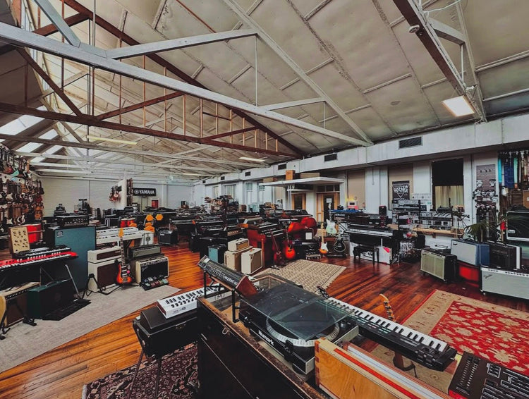 Fisheye lens view of Found Sound Showroom