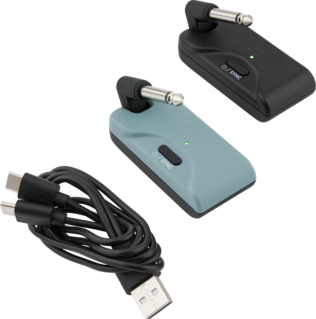Fender Telepath Wireless System, Mystic Ice Blue and Black