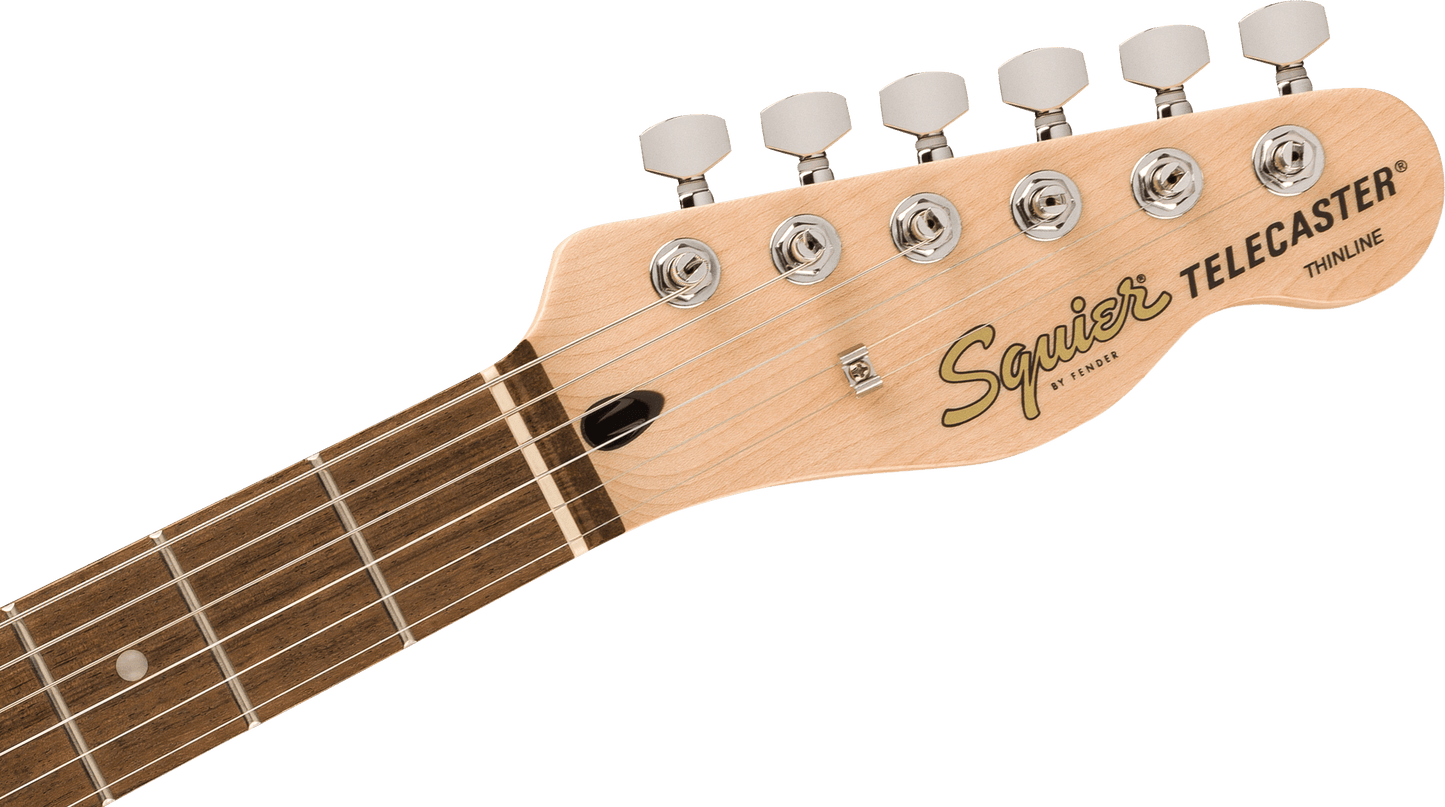Fender Squier Affinity Series Telecaster Thinline, Laurel Fingerboard, Black Pickguard, Olympic White