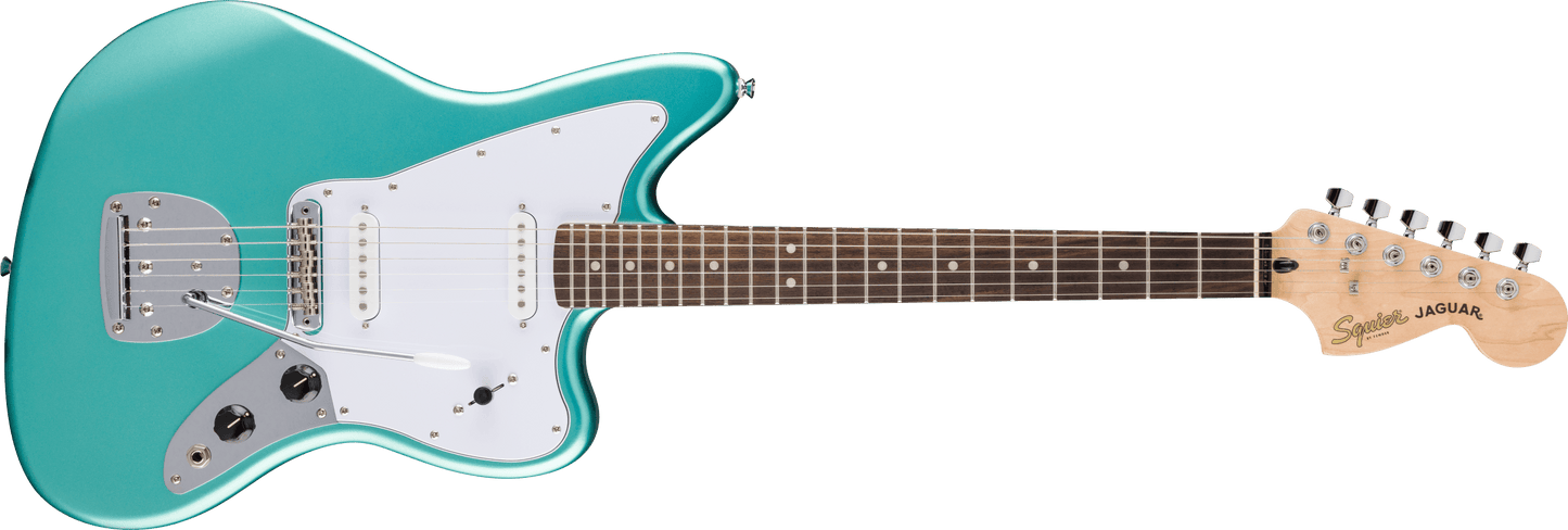Fender Squier FSR Affinity Series Jaguar Laurel Fingerboard White Pickguard Mystic Surf Green