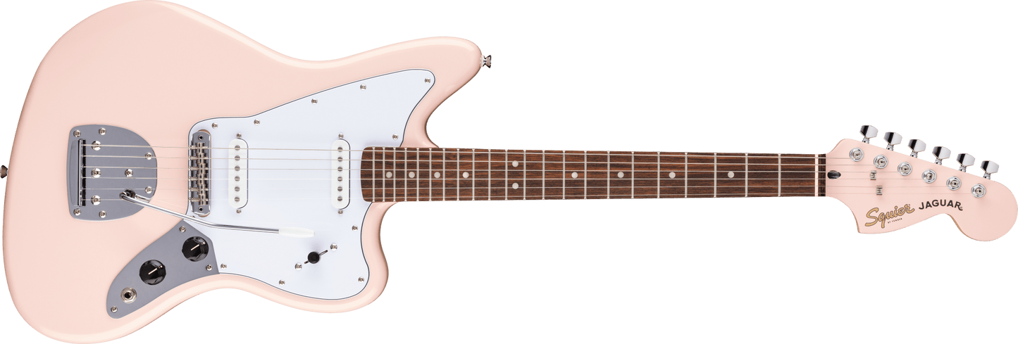 Fender Squier FSR Affinity Series Jaguar Laurel Fingerboard White Pickguard Matching Headstock Shell Pink