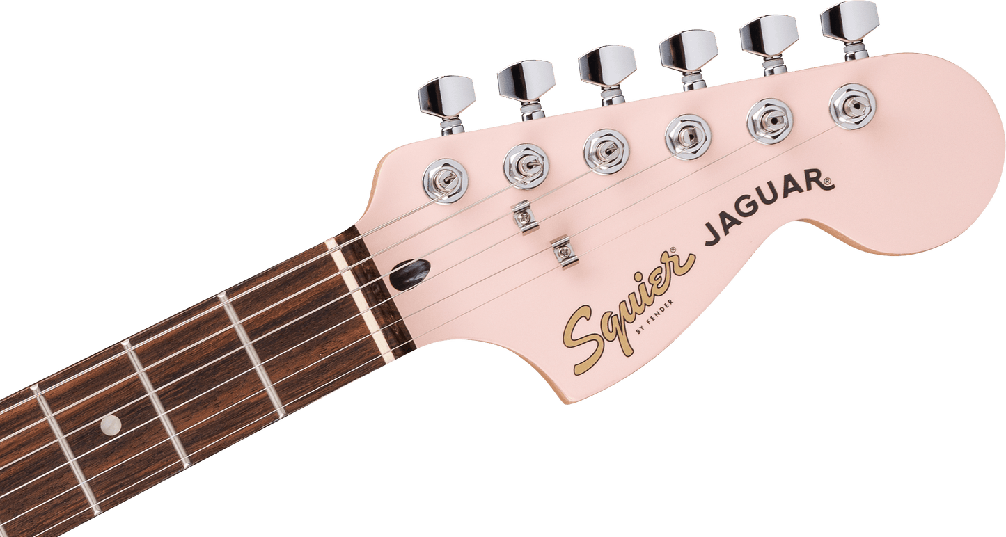 Fender Squier FSR Affinity Series Jaguar Laurel Fingerboard White Pickguard Matching Headstock Shell Pink