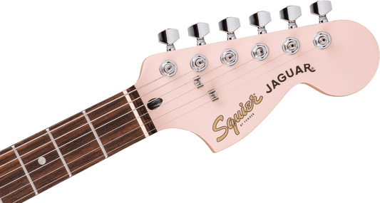 Fender Squier FSR Affinity Series Jaguar Laurel Fingerboard White Pickguard Matching Headstock Shell Pink