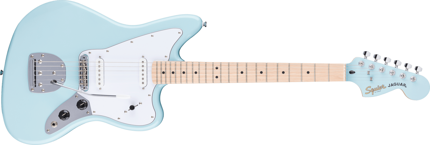 Fender Squier FSR Affinity Series Jaguar Maple Fingerboard White Pickguard Matching Headstock Daphne Blue