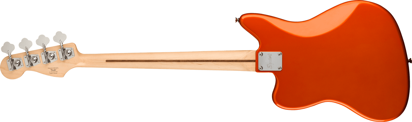 Fender Squier FSR Affinity Series Jaguar Bass H Laurel Fingerboard Black Pickguard Matching Headstock Metallic Orange