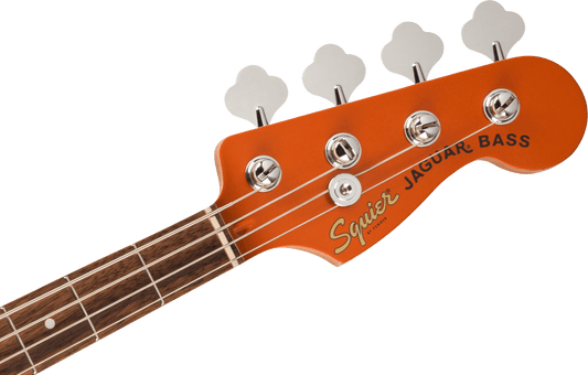 Fender Squier FSR Affinity Series Jaguar Bass H Laurel Fingerboard Black Pickguard Matching Headstock Metallic Orange
