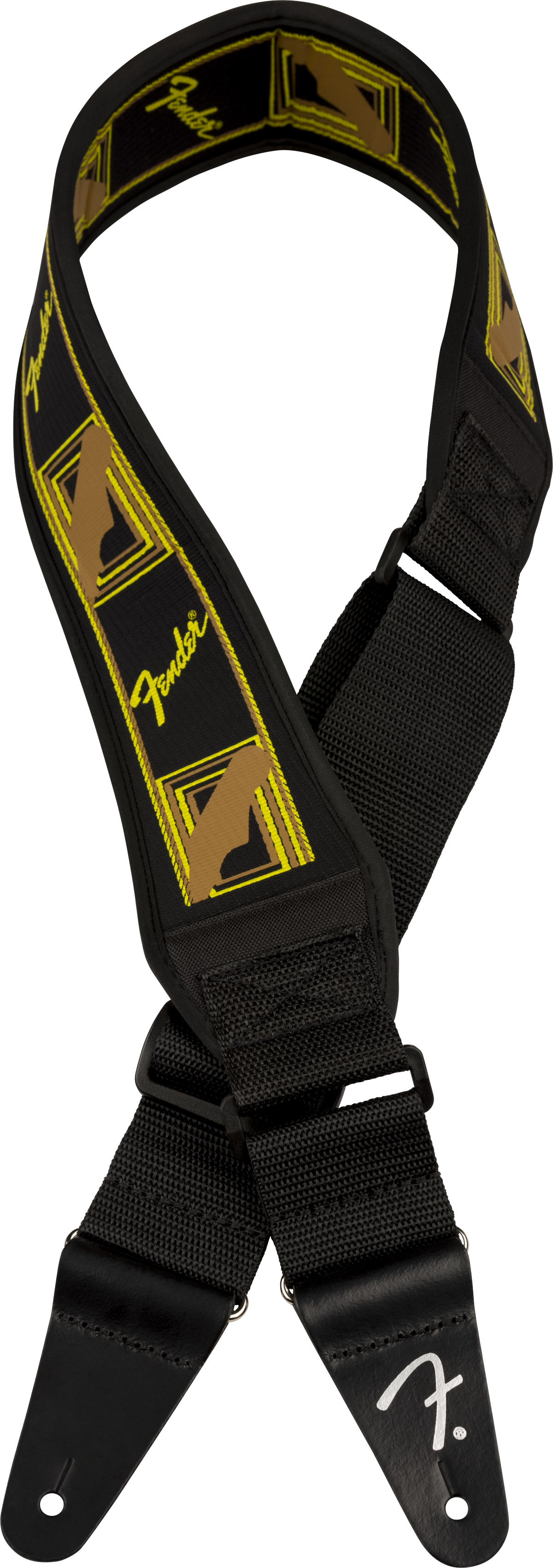 Fender Swell 2" Neoprene Strap Blk/Ylw/Brn