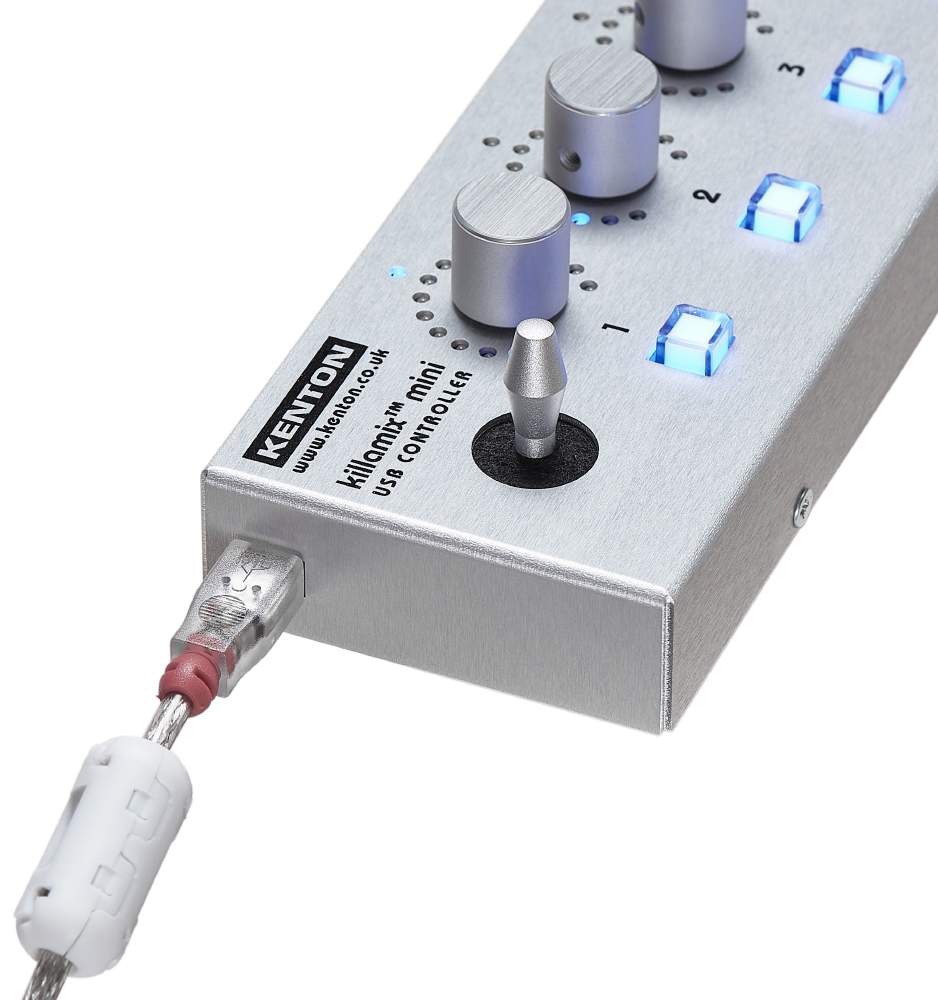 Kenton Killamix Mini USB Controller with Detented Encoders - Blue 