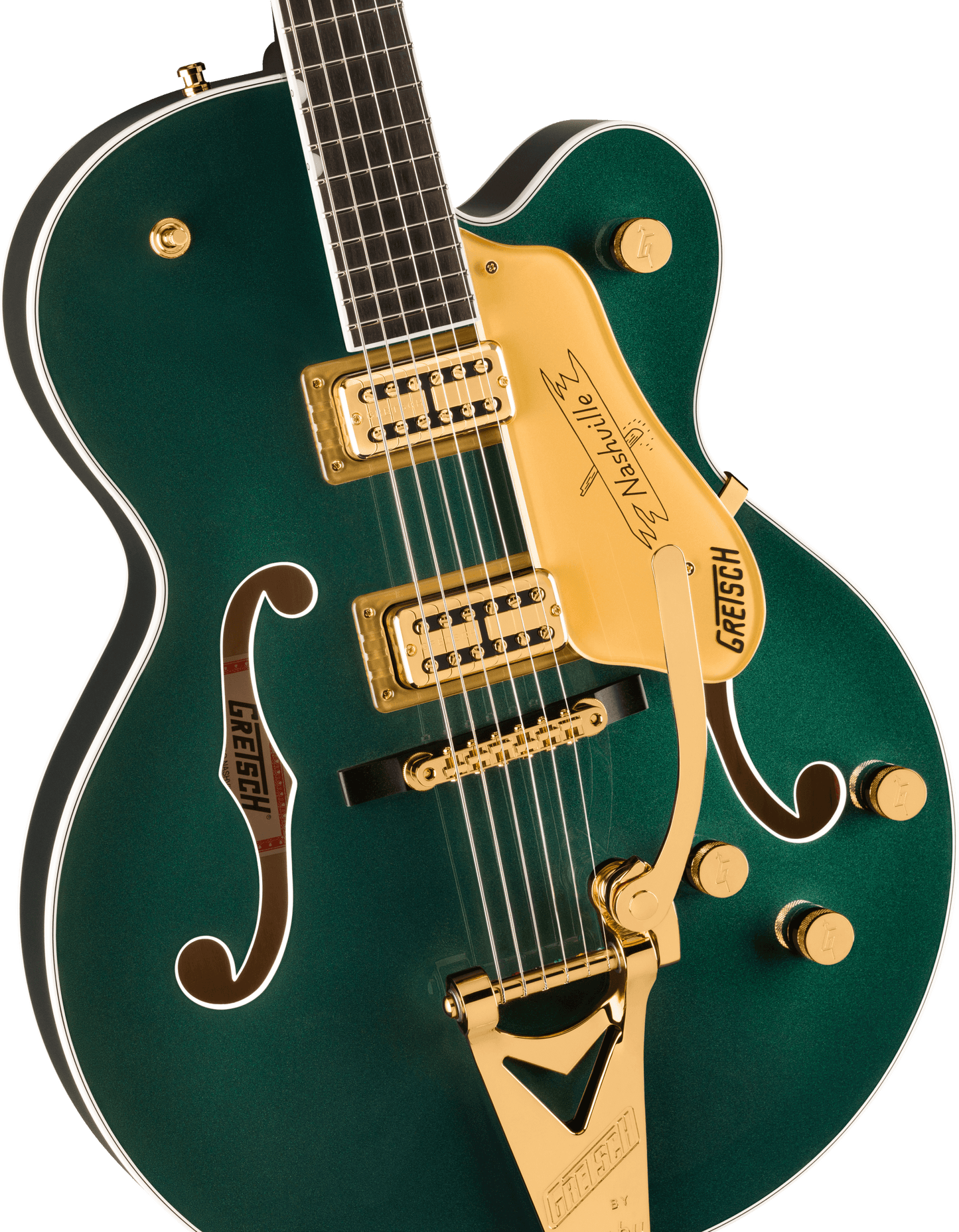 Gretsch Nashville Hollow Body with String-Thru Bigsby and Gold Hardware, Ebony Fingerboard - Cadillac Green