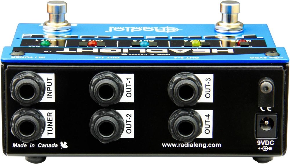 Radial Headlight Amp Switcher Fully Isolated Four Way Guitar Amp Selector