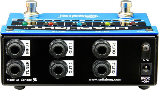Radial Headlight Amp Switcher Fully Isolated Four Way Guitar Amp Selector